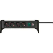 Brennenstuhl Alu-Office-Line stekkerdoos met 4 contacten / zwart - 1,8 meter