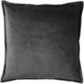 Dutch decor - CAITH - Kussenhoes 50x50 cm - 100% katoen velvet - Charcoal Gray - antraciet