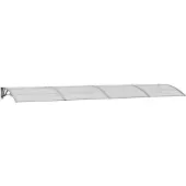 vidaXL Deurluifel Grijs 400x100 cm Polycarbonaat