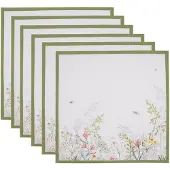 Clayre & Eef Servetten Katoen Set van 6 40x40 cm Wit Vierkant Wit