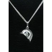 MOOYE ® - Collectie Zilveren Brandweerhelm ketting hanger - luxe