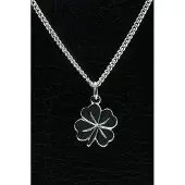 MOOYE ® - Collectie Zilveren Klaverblad ketting hanger - groot