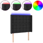 vidaXL Hoofdbord LED 83x16x118/128 cm kunstleer zwart