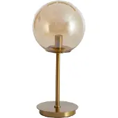 Light & Living Design Tafellamp Medina Goud Met Amber Glas