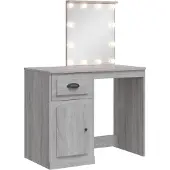 vidaXL Kaptafel met LED-verlichting 90x42x132,5 cm grijs sonoma