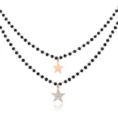 Cilla Jewels Dubbel Laags Ketting Kristal Kralen - Stars Rosegoudkleurig