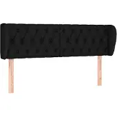 vidaXL Hoofdbord met randen 147x23x78/88 cm stof zwart