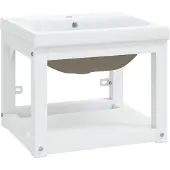 vidaXL Wastafelframe met inbouwwastafel ijzer wit