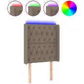vidaXL Hoofdbord LED 83x16x118/128 cm stof taupe