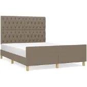 vidaXL Bedframe zonder matras stof taupe 140x200 cm