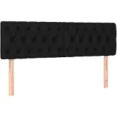 vidaXL Hoofdborden 144x7x78/88 cm stof zwart
