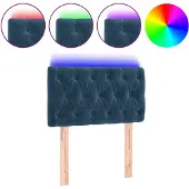 vidaXL Hoofdbord LED 80x7x78/88 cm fluweel donkerblauw