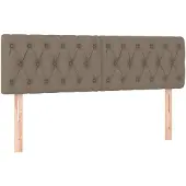 vidaXL Hoofdborden 144x7x78/88 cm stof taupe