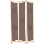 vidaXL Kamerscherm met 3 panelen 120x170x4 cm stof bruin