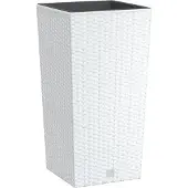 vidaXL Plantenbak met uitneembare bak rattan-look 11/26,5 L PP wit