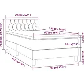 vidaXL Boxspringbed met matras, blauw, 90x190 cm, gestoffeerd