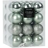 Merkloos Christmas Decoration kerstballen 32x -mintgroen-5 cm -kunststof - Kerstbal