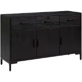 vidaXL Dressoir 110x35x70 cm massief grenenhout zwart