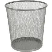 Bathroom Solutions Storage Solutions Afvalbak/prullenbak/kantoor prullenbak - metaal - D29 x H34 - zilver - Prullenmanden