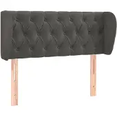 vidaXL Hoofdbord met randen 103x23x78/88 cm fluweel donkergrijs