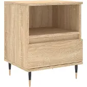 vidaXL Nachtkastje 40x35x50 cm bewerkt hout sonoma eikenkleurig