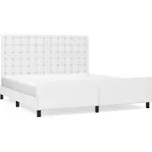 vidaXL Bedframe met hoofdeinde, wit, 180x200 cm, kunstleer