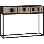 vidaXL Wandtafel 105x30x75 cm bewerkt hout en ijzer zwart