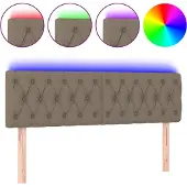 vidaXL Hoofdbord LED 144x7x78/88 cm stof taupe