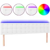 vidaXL Hoofdbord LED 180x5x78/88 cm kunstleer wit