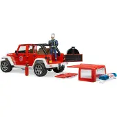 BRUDER 2528 Jeep Wrangler brandweer + speelfiguur