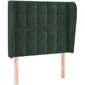 vidaXL Hoofdbord met randen 103x23x118/128 cm fluweel donkergroen