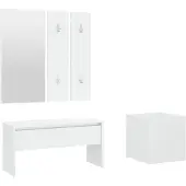 vidaXL Garderobe set bewerkt hout wit