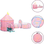 vidaXL Kinderspeeltent met 250 ballen 301x120x128 cm roze