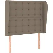 vidaXL Hoofdbord met randen 93x23x118/128 cm stof taupe