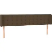 vidaXL Hoofdbord met randen 203x16x78/88 cm stof donkerbruin