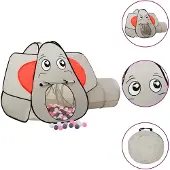 vidaXL Kinderspeeltent met 250 ballen olifant 174x86x101 cm grijs