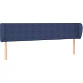 vidaXL Hoofdbord met randen 183x23x78/88 cm stof blauw