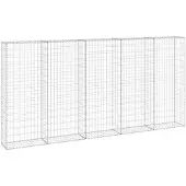 vidaXL Schanskorfmuur met deksels 300x30x150 cm gegalvaniseerd staal