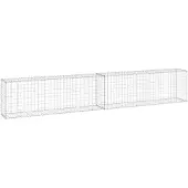 vidaXL Schanskorfmuur met deksels 300x30x50 cm gegalvaniseerd staal