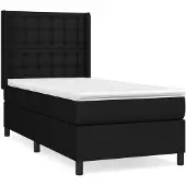 vidaXL Boxspringbed met matras, zwart, 80x200 cm, stof