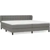 vidaXL Boxspring met matras stof donkergrijs 200x200 cm