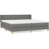 vidaXL Boxspring met matras stof donkergrijs 160x200 cm