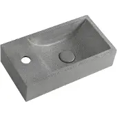 Sapho Crest fontein 40x22cm zwart graniet links