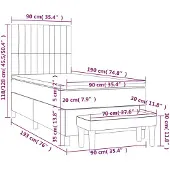 vidaXL Boxspring met matras stof crèmekleurig 90x190 cm
