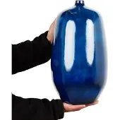Beliani VITORIA - Bloemenvaas-Blauw-Terracotta
