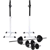 vidaXL Squatstandaard/haltersteun met gewichtset van 30,5 kg