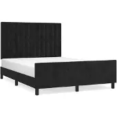 vidaXL Bedframe zonder matras, zwart, 140x200 cm, fluweel