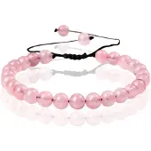Memphis No.2 Natuursteen Armband Dames - 6mm Pink Quartz