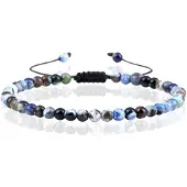 Memphis Fire Armband Natuursteen Kralen - Dark Blue Fire