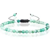 Memphis Fire Armband Natuursteen Kralen - Green Striped